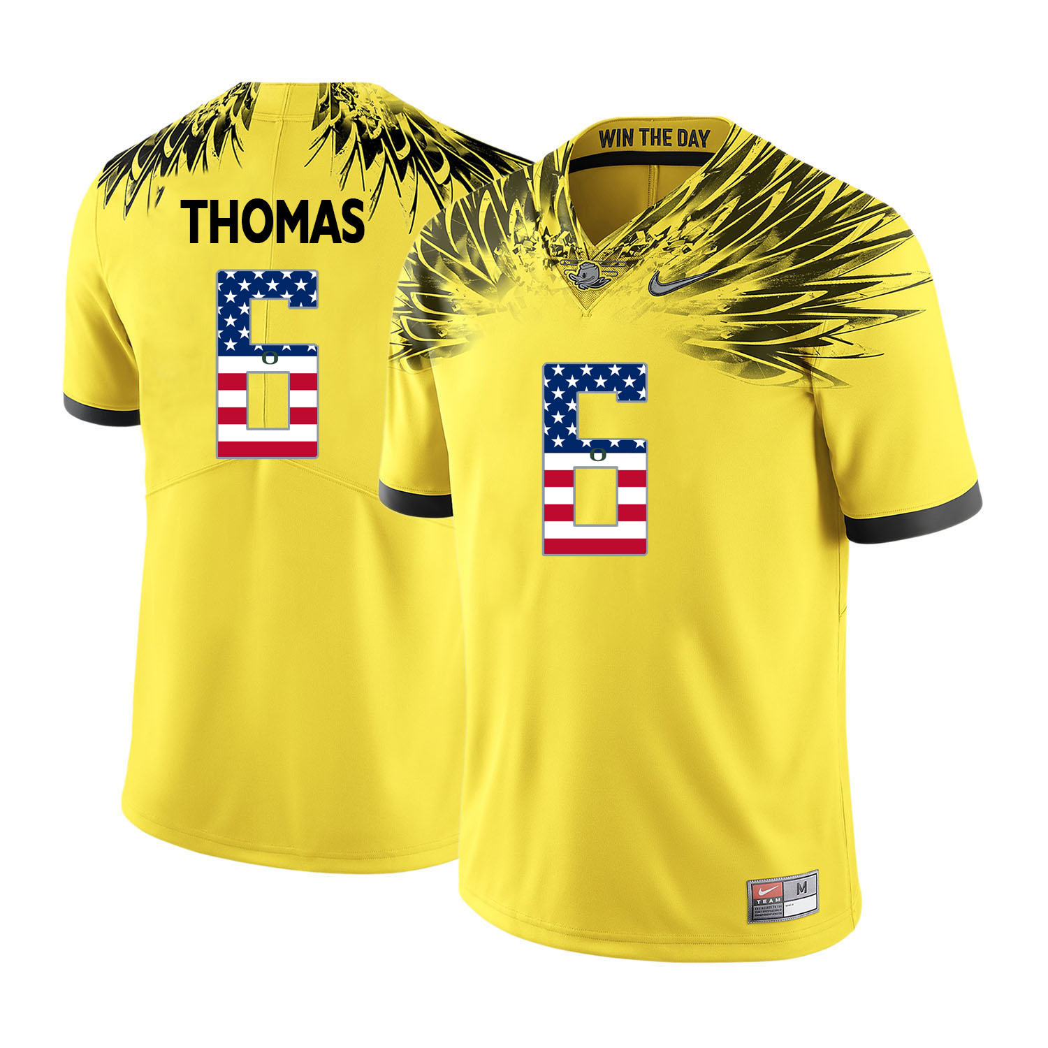 Oregon Ducks 6 De'Anthony Thomas Yellow USA Flag College Football Jersey