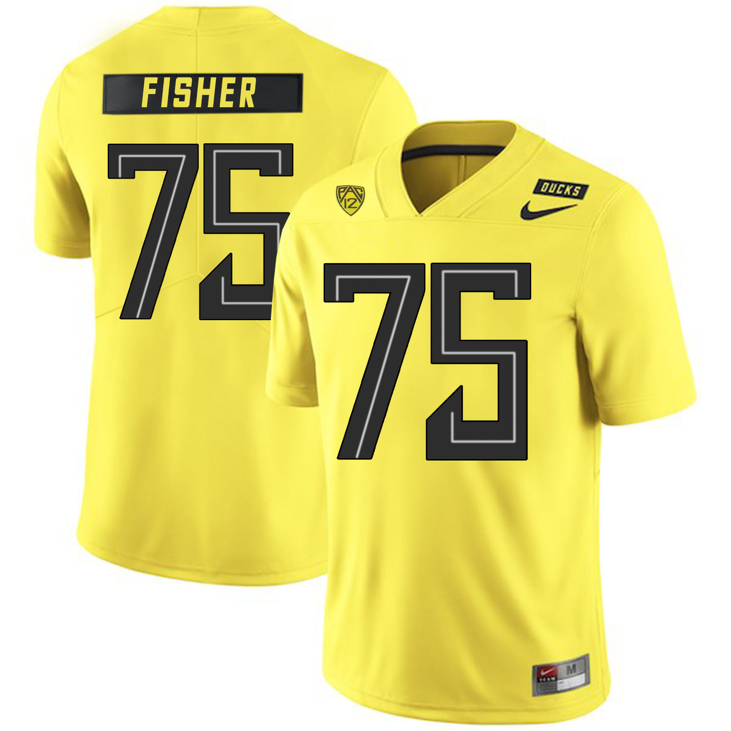 Oregon Ducks 75 Jake Fisher Yellow Nike College Football Jersey