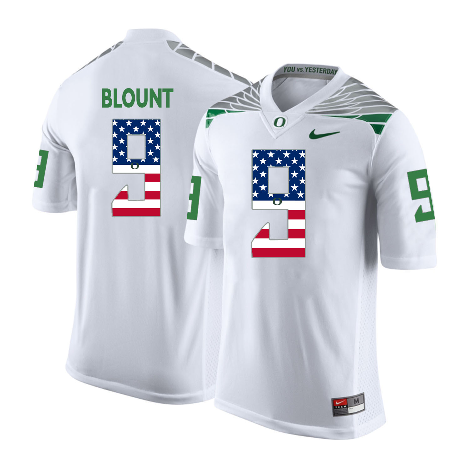 Oregon Ducks 9 LeGarrette Blount White USA Flag College Football Jersey