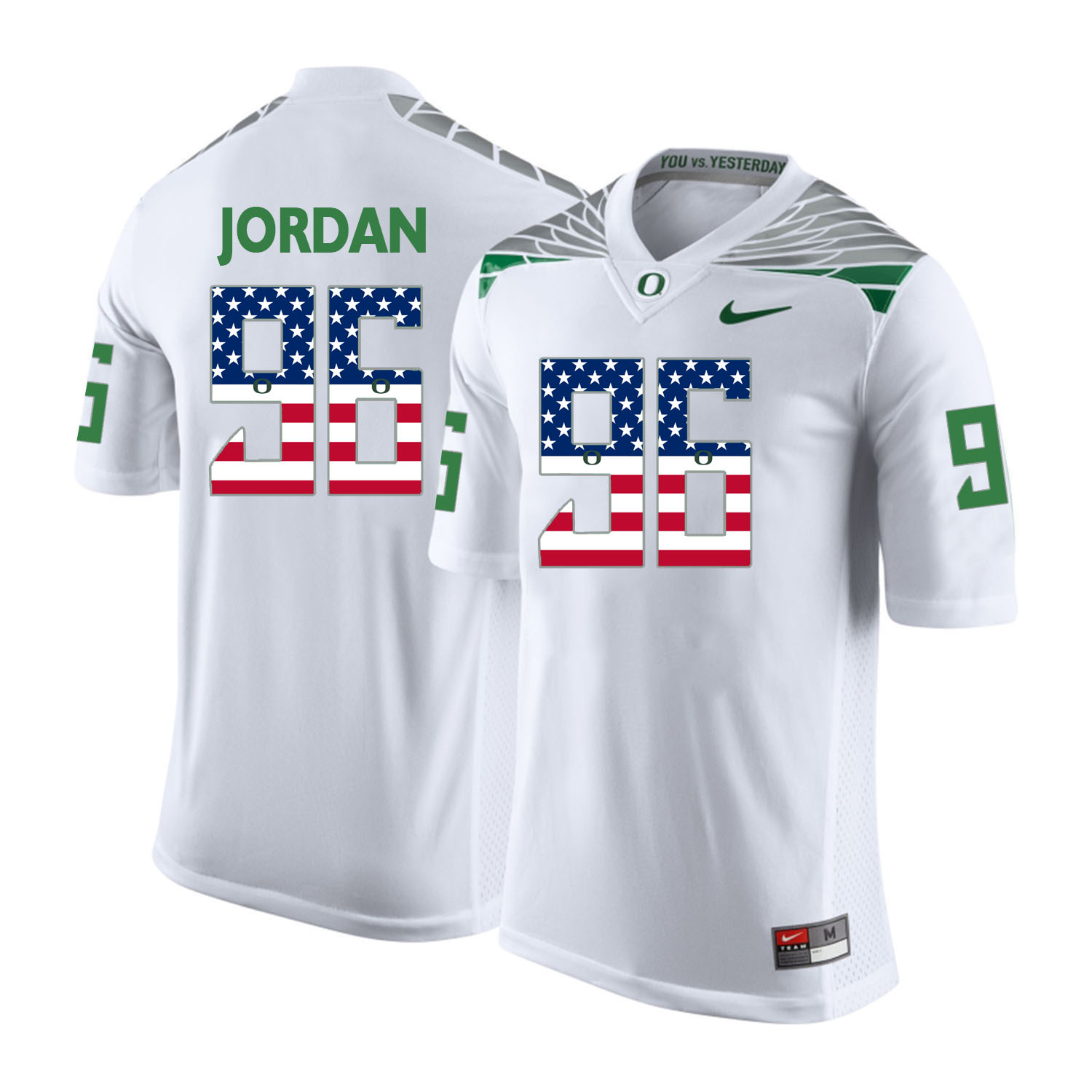 Oregon Ducks 96 Dion Jordan White USA Flag College Football Jersey