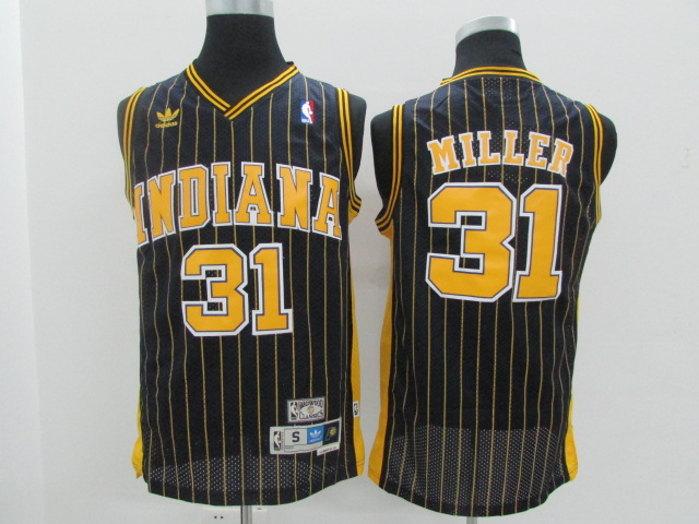 Pacers 31 Reggie Miller Navy Hardwood Classics Jersey