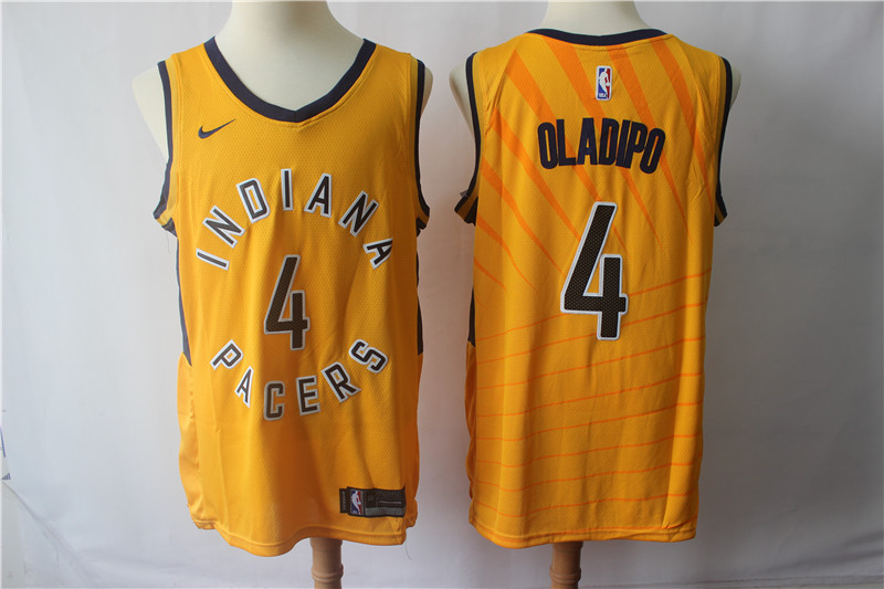 Pacers 4 Victor Oladipo Gold Nike Swingman Jersey