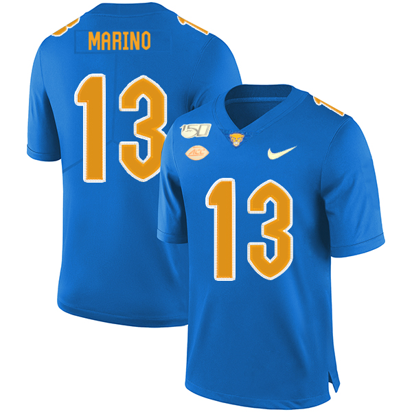 Pittsburgh Panthers 13 Dan Marino Blue 150th Anniversary Patch Nike College Football Jersey