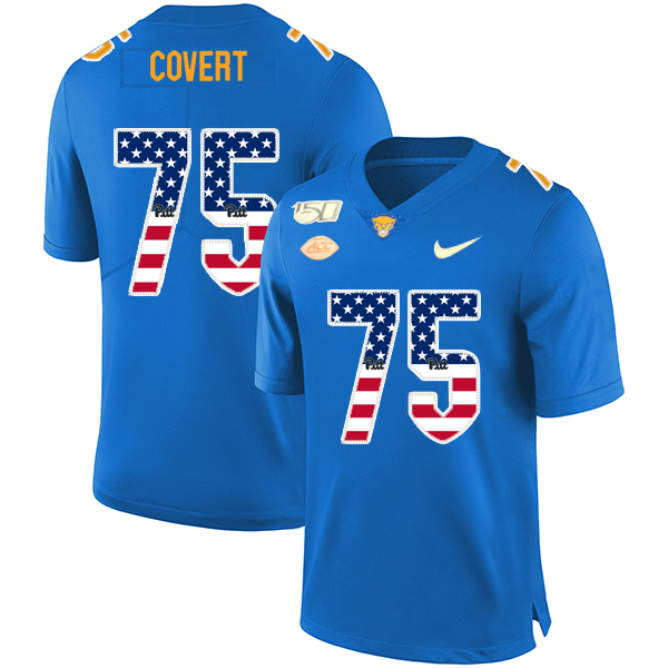 Pittsburgh Panthers 75 Jimbo Covert Blue USA Flag 150th Anniversary Patch Nike College Football Jersey