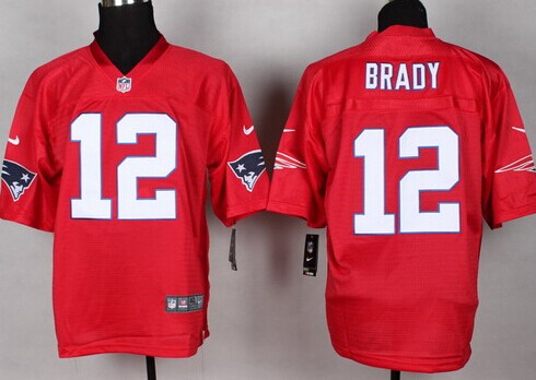 Nike New England Patriots #12 Tom Brady 2014 QB Red Elite Jersey