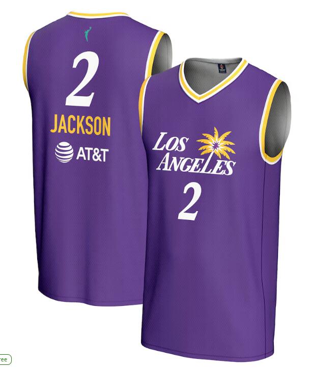 Unisex Rickea Jackson Los Angeles #2 Sparks GameDay Greats Unisex Lightweight Replica Basketball Jersey - Purple