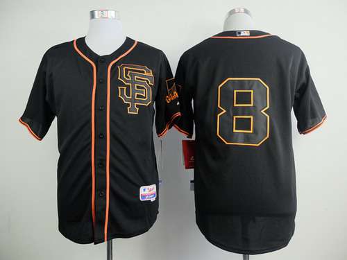 San Francisco Giants #8 Hunter Pence 2015 Black SF Edition Jersey