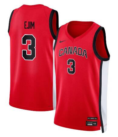 Team Canada Basketball Melvin Ejim 3 Men’s National Team 2024 Swingman Fan Support Team Jersey – Red