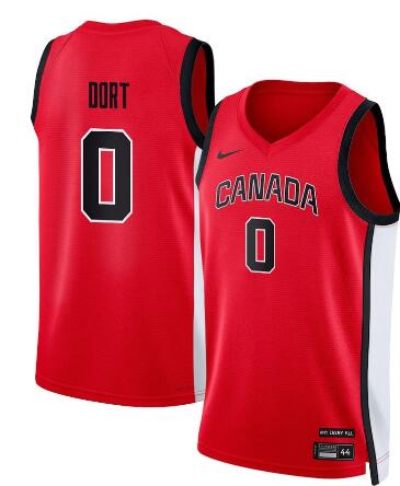 Team Canada Luguentz Dort 0 Basketball Men’s National Team 2024 Swingman Fan Support Team Jersey – Red