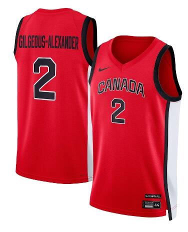 Team Canada Shai Gilgeous-Alexander 2 Basketball Unisex 2024 Swingman Player Jersey – Red