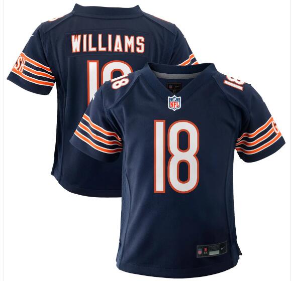 Toddler Caleb Williams Chicago Bears #18 Navy Nike Game Jersey