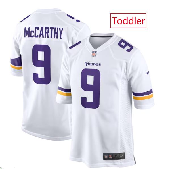 Toddler Minnesota Vikings #9 J.J. McCarthy White Stitched Jerseys