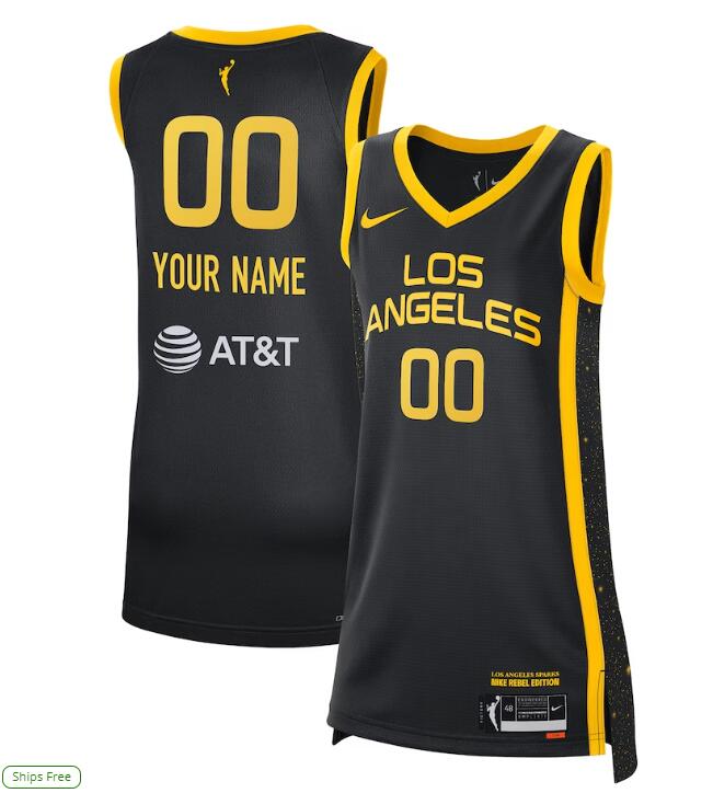 Unisex Los Angeles Sparks Nike Custom 2021 Rebel Edition Victory Custom Jersey - Black