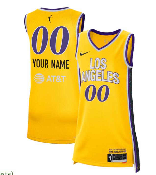 Unisex Los Angeles Sparks Nike Custom 2024 Rebel Edition Custom Jersey - Gold