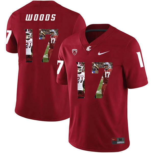 Washington State Cougars 17 Kassidy Woods Red Fashion College Football Jersey