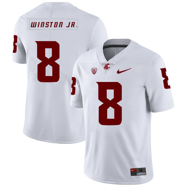 Washington State Cougars 8 Easop Winston Jr. White College Football Jersey