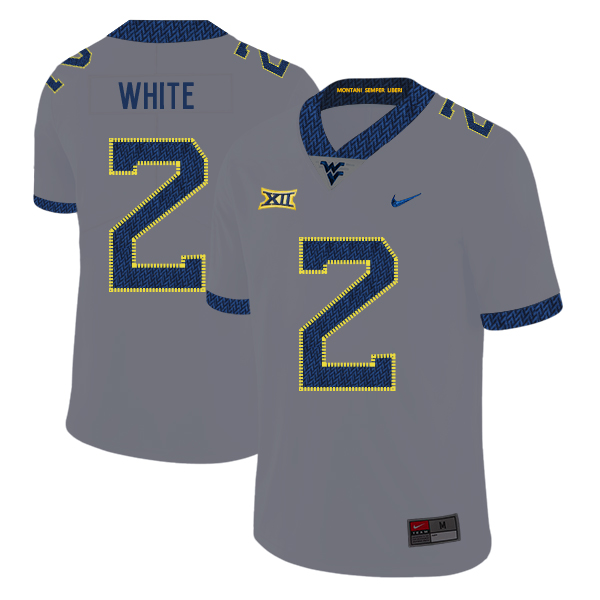 West Virginia Mountaineers 2 Ka'Raun White Gray College Football Jersey