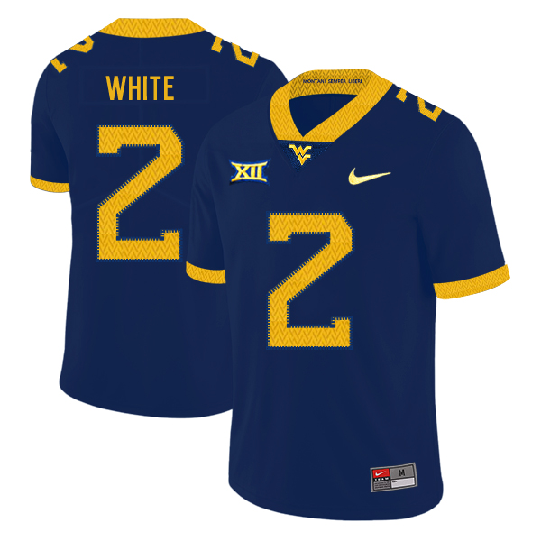 West Virginia Mountaineers 2 Ka'Raun White Navy College Football Jersey