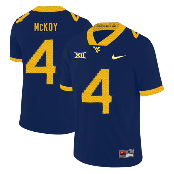 West Virginia Mountaineers 4 Kennedy McKoy Navy College Football Jersey