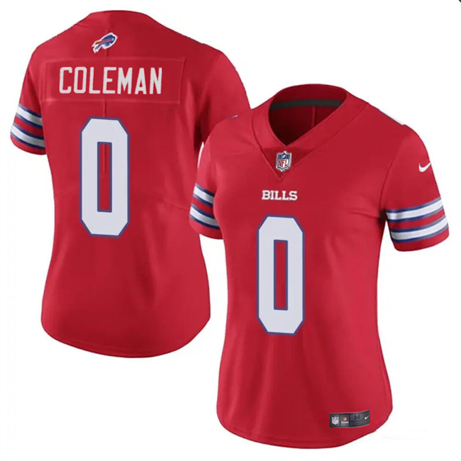 Women's Buffalo Bills #0 Keon Coleman Red Vapor Football Stitched Jersey