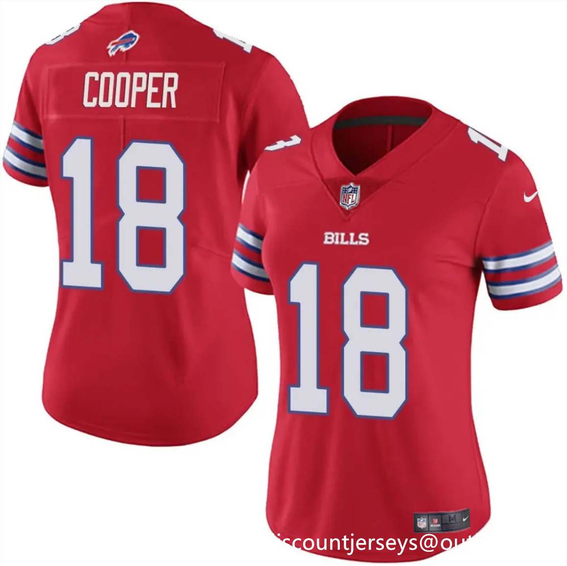 Women's Buffalo Bills #18 Amari Cooper Red Vapor Stitched Football Jersey(Run Small)