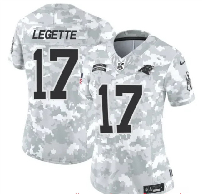 Women's Carolina Panthers #17 Xavier Legette 2024 F.U.S.E Arctic Camo Salute To Service Limited Stitched Football Jersey(Run Small)