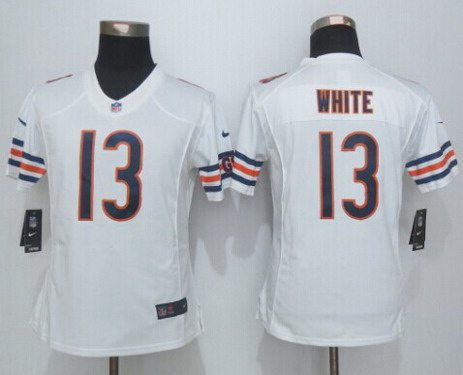 Women's Chicago Bears #13 Kevin White Nike White Limited Jersey