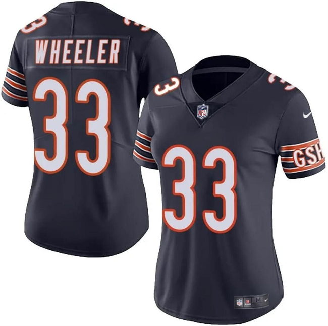 Women's Chicago Bears #33 Ian Wheeler Navy 2024 Vapor Football Stitched Jersey(Run Small)