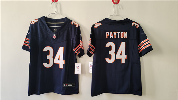 Women's Chicago Bears #34 Walter Payton Navy 2024 Draft F.U.S.E. Vapor Football Stitched Jersey(Run Small)