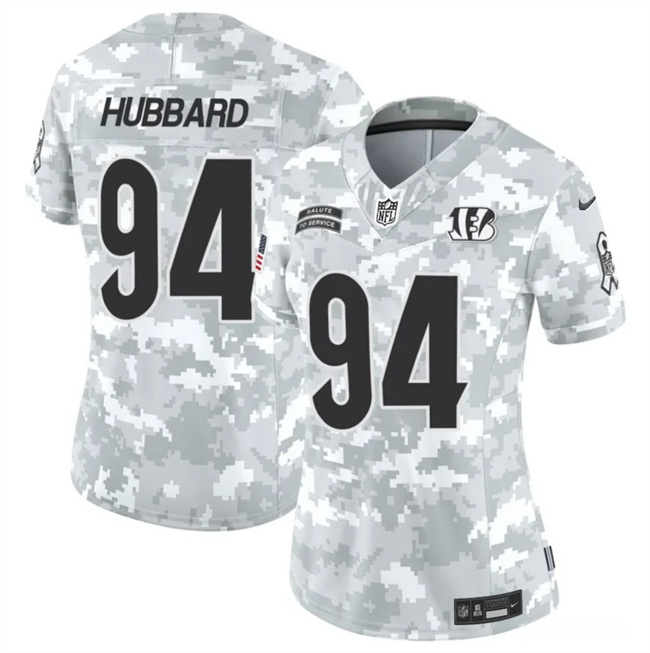 Women's Cincinnati Bengals #94 Sam Hubbard 2024 F.U.S.E Arctic Camo Salute To Service Limited Stitched Football Jersey(Run Small)