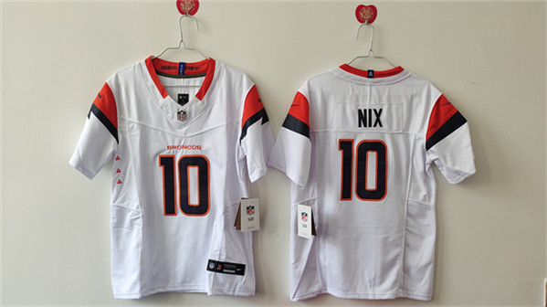 Women's Denver Broncos #10 Bo Nix White 2024 F.U.S.E. Alternate Stitched Jersey(Run Small)