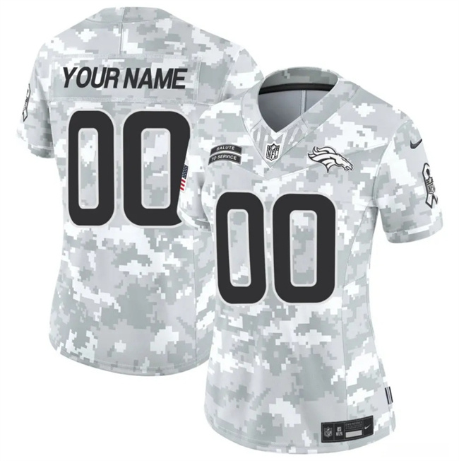 Women's Denver Broncos Active Player Custom 2024 F.U.S.E Arctic Camo Salute To Service Limited Stitched Jersey(Run Small)