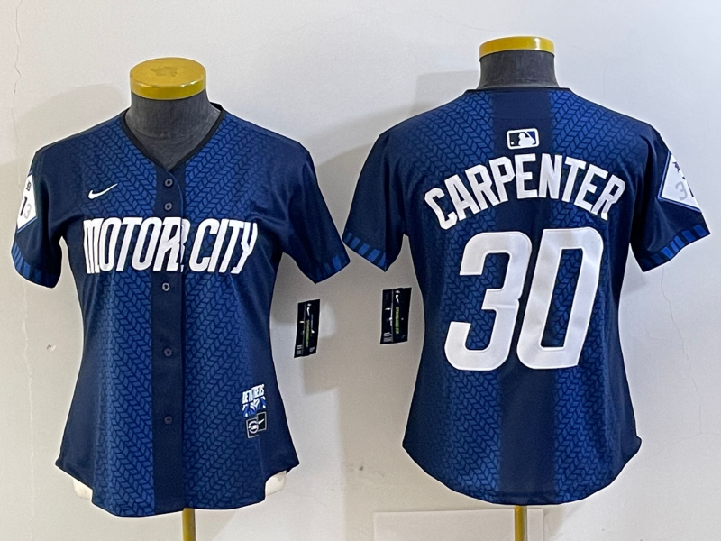 Women's Detroit Tigers #30 Kerry Carpenter 2024 Navy City Connect Cool Base Limited Stitched Jersey