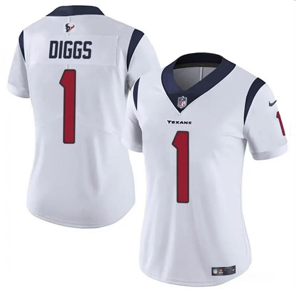 Women's Houston Texans #1 Stefon Diggs White Vapor Untouchable Limited Stitched Jersey