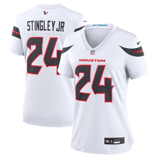 Women's Houston Texans #24 Derek Stingley Jr. White 2024 Stitched Jersey