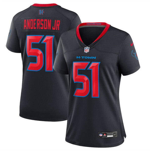 Women's Houston Texans #51 Will Anderson Jr. Navy 2024 2nd Alternate Stitched Jersey