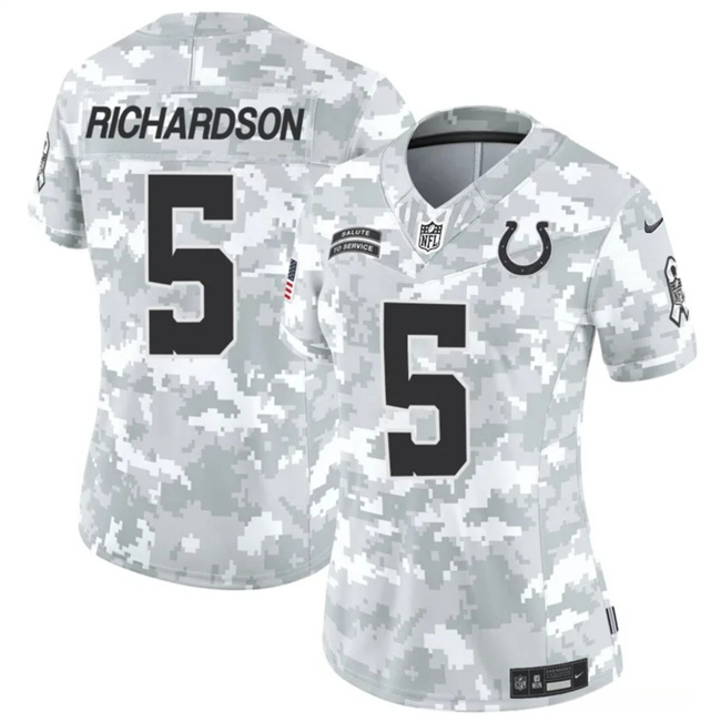 Women's Indianapolis Colts #5 Anthony Richardson 2024 F.U.S.E Arctic Camo Salute To Service Limited Stitched Jersey(Run Small)