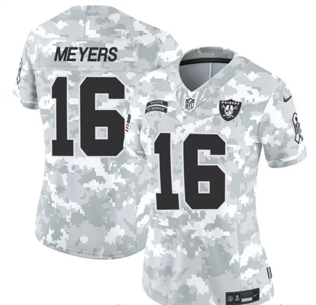 Women's Las Vegas Raiders #16 Jakobi Meyers 2024 F.U.S.E Arctic Camo Salute To Service Limited Stitched Jersey(Run Small)