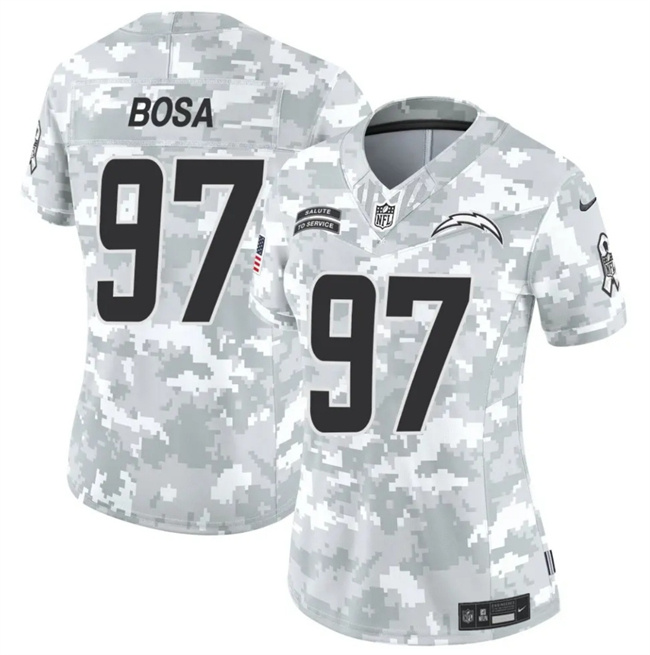 Women's Los Angeles Chargers #97 Joey Bosa 2024 F.U.S.E Arctic Camo Salute To Service Limited Stitched Football Jersey(Run Small)