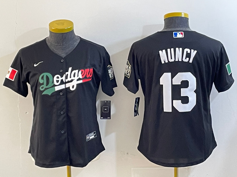 Women's Los Angeles Dodgers #13 Max Muncy Black Mexico 2020 World Series Cool Base Nike Jersey