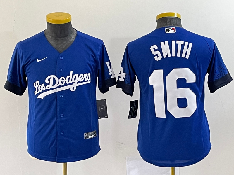 Women's Los Angeles Dodgers #16 Will Smith Blue Stitched Cool Base Nike Jersey