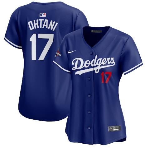 Women's Los Angeles Dodgers Shohei Ohtani #17 Nike Royal 2024 World Series Champions Alternate Limited Player Jersey