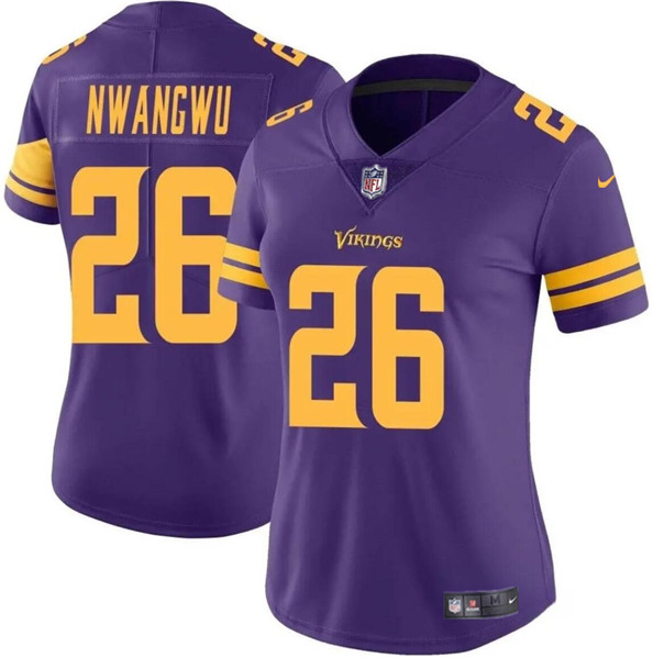 Women's Minnesota Vikings #26 Kene Nwangwu Purple Color Rush Limited Jersey(Run Small)