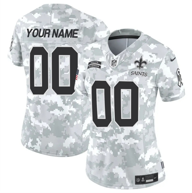 Women's New Orleans Saints Active Player Custom 2024 F.U.S.E Arctic Camo Salute To Service Limited Stitched Football Jersey(Run Small)