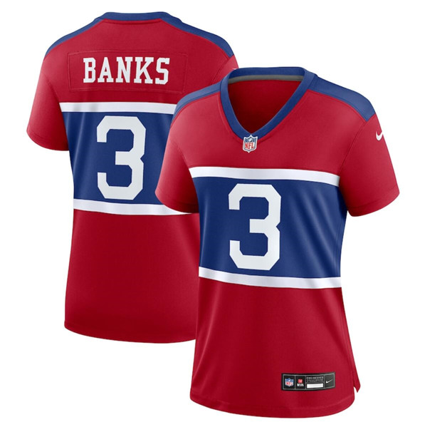 Women's New York Giants #3 Deonte Banks Century Red Alternate Vapor Limited Football Stitched Jersey