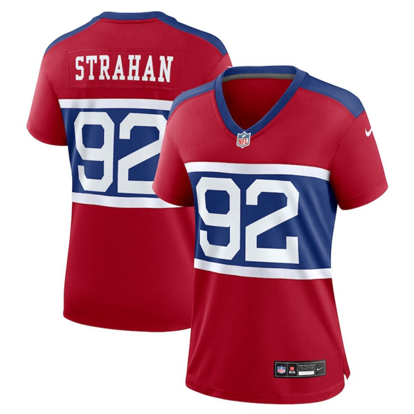 Women's New York Giants #92 Michael Strahan Century Red Alternate Vapor Limited Football Stitched Jersey