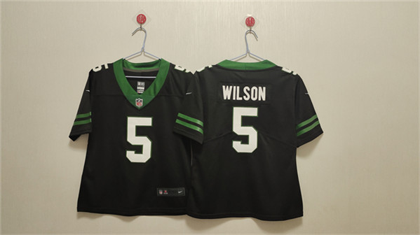 Women's New York Jets #5 Garrett Wilson Black Vapor Football Stitched Jersey(Run Small)