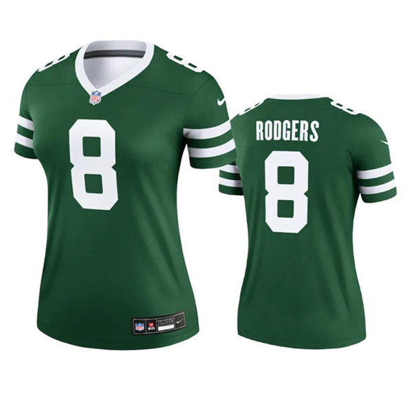 Women's New York Jets #8 Aaron Rodgers Green 2024 Football Stitched Jersey(Run Small)