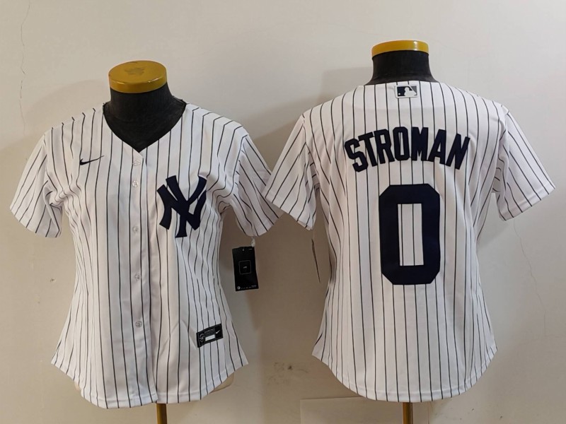 Women's New York Yankees #0 Marcus Stroman White Cool Base Stitched Jersey