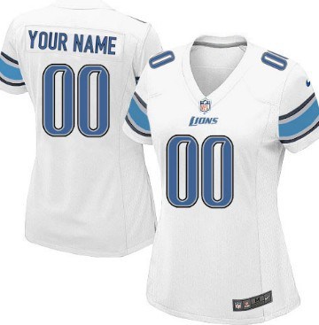 Women's Nike Detroit Lions Customized White Game Jersey